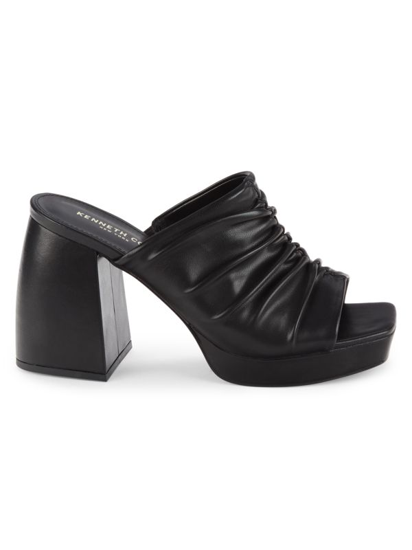 Kenneth Cole Anika Block Heel Ruched Platform Sandals